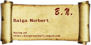 Balga Norbert névjegykártya